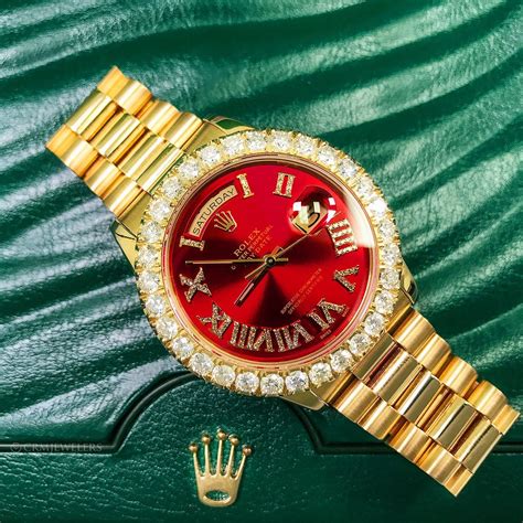 red face ice bezel rolex presidential replica|rolex presidential.